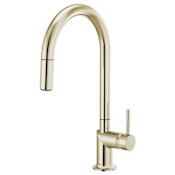 Brizo Odin 1.8 GPM Single Hole Pull Down Kitchen Faucet with Arc Spout - Less Handle Brilliance Polished Nickel