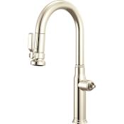 Brizo Faircroft 1.8 GPM Single Hole Pull Down Bar/Prep Faucet with Arc Spout - Less Handle Brilliance Polished Nickel