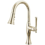 Brizo Tulham 1.8 GPM Single Hole Pull Down Prep/Bar Faucet with Magnetic Docking Spray Head Brilliance Polished Nickel