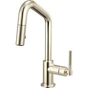 Brizo Litze 1.8 GPM Single Hole Pull Down Prep/Bar Faucet with Angled Spout Brilliance Polished Nickel