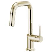 Brizo Odin 1.8 GPM Single Hole Pull Down Prep/Bar Faucet with Square Spout - Less Handle Brilliance Polished Nickel