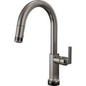 Brizo Kintsu 1.8 GPM Single Hole Pull Down Kitchen Faucet with On/Off Touch Activation and Arc Spout - Less Handle Lumicoat Black Onyx