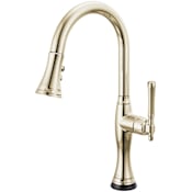 Brizo Tulham 1.8 GPM Single Hole Pull Down Kitchen Faucet with On/Off Touch Activation and Magnetic Docking Spray Head Brilliance Polished Nickel