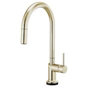 Brizo Odin 1.8 GPM Single Hole SmartTouch Pull Down Kitchen Faucet with On/Off Touch Activation and Arc Spout - Less Handle Brilliance Polished Nickel