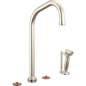 Brizo Faircroft 1.8 GPM Widespread Kitchen Faucet with SmartTouch and Angled Spout - Includes Side Spray - Less Handles Brilliance Polished Nickel