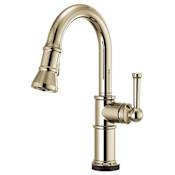 Brizo Artesso Pull Down Prep/Bar Faucet With SmartTouch® Technology - Limited Lifetime Warranty (5 Year on Electronic Parts) Brilliance Polished Nickel