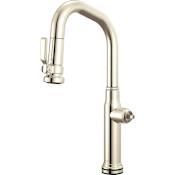 Brizo Faircroft 1.8 GPM Single Hole Pull Down Bar Faucet with SmartTouch and Angled Spout - Less Handle Brilliance Polished Nickel