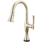 Brizo Tulham 1.8 GPM Single Hole Pull Down Prep/Bar Faucet with On/Off Touch Activation and Magnetic Docking Spray Head Brilliance Polished Nickel