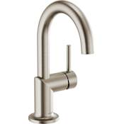 Brizo Odin 1.2 GPM Single Hole Bathroom Faucet with Single Handle Less Drain Assembly - Limited Lifetime Warranty Brilliance Brushed Nickel