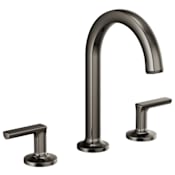 Brizo Kintsu 1.5 GPM Widespread Lavatory Faucet with Arc Spout - Less Pop-Up Drain and Handles Brilliance Black Onyx