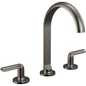 Brizo Roccesco 1.2 GPM Widespread Bathroom Faucet Less Handles and Drain Assembly Brilliance Black Onyx