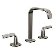 Brizo Allaria 1.2 GPM Widespread Bathroom Faucet with Square Spout - Less Handles Brilliance Black Onyx