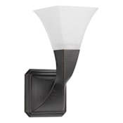 Brizo Virage 11" Single Light Up Lighting Wall Sconce with Square Fluted Glass Diffuser Venetian Bronze