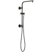 Brizo Essential Round Shower Column with Hose and Integrated Diverter Brilliance Black Onyx