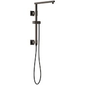 Brizo Essential Square Shower Column with Hose and Integrated Diverter Brilliance Black Onyx