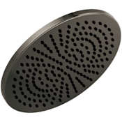 Brizo Essential 2.5 GPM 12" Single Function Round Metal Raincan Shower Head Brilliance Black Onyx