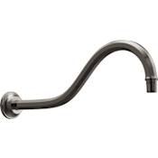 Brizo Beauclere 16" Shower Arm & Flange Brilliance Black Onyx