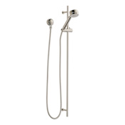 Brizo Euro 1.75 GPM Multi-Function Hand Shower Package - Includes Slide Bar, Hose, and Wall Supply Brilliance Brushed Nickel