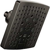 Brizo Essential 2.5 GPM H2OKinetic Square Multi-Function Showerhead Brilliance Black Onyx