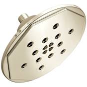 Brizo Rook 2.5 GPM 8" Multi Function Shower Wall Mount Head with H2Okinetic Technology Brilliance Polished Nickel