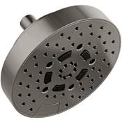 Brizo Essential 2.5 GPM Multi Function Shower Head with Touch-Clean and H2Okinetic Technologies Brilliance Black Onyx