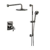 Brizo Allaria Thermostatic Shower System with Raincan Shower Head and Hand Shower - Rough-in Valve Included Brilliance Black Onyx