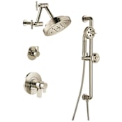 Brizo Litze Thermostatic Shower System with Shower Head and Hand Shower Less Handles - Rough-in Valve Included Brilliance Polished Nickel