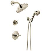 Brizo Litze Pressure Balanced Shower System with Shower Head and Hand Shower Less Handles - Rough-in Valve Included Brilliance Polished Nickel