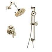 Brizo Litze Thermostatic Shower System with Shower Head and Hand Shower - Rough-in Valve Included Brilliance Polished Nickel