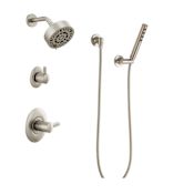 Brizo Odin Pressure Balanced Shower System with Shower Head and Hand Shower Less Handles - Rough-in Valve Included Brilliance Brushed Nickel