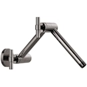 Brizo Essential 16" Jointed Wall Mounted Shower Arm with Flange Brilliance Black Onyx
