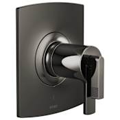 Brizo Thermostatic Valve Trim Only with Integrated Volume Control - Less Handles and Rough In Brilliance Black Onyx