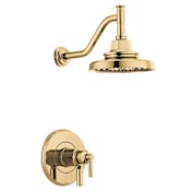 Brizo Invari Shower Only Trim Package with 1.75 GPM Multi Function Shower Head with H2Okinetic and TempAssure Technology Polished Gold