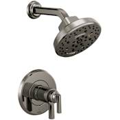 Brizo Levoir Thermostatic Shower Only with Multi Function Shower Head with H2Okinetic Technology - Less Rough In Brilliance Black Onyx