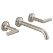 Brizo Odin 1.5 GPM Wall Mounted Widespread Bathroom Faucet - Less Handles and Rough In Brilliance Brushed Nickel