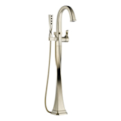 Brizo Virage Floor Mounted Tub Filler with Hand Shower - Less Valve Brilliance Brushed Nickel