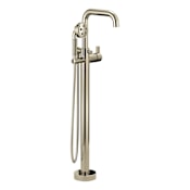 Brizo Litze Floor Mounted Tub Filler with Built-In Diverter and Hand Shower - Less Handle and Rough In Brilliance Polished Nickel