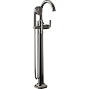 Brizo Beauclere Floor Mounted Roman Tub Filler with Built-In Diverter and Hand Shower - Less Handle and Rough In Brilliance Black Onyx