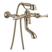Brizo Wall Mounted Tub Filler with Hand Shower from the Baliza Collection Brilliance Brushed Nickel