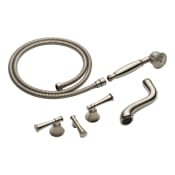 Brizo Baliza Two Handle Tub Filler Trim Kit with Hand Shower - Less Body Assembly and Union Brilliance Brushed Nickel