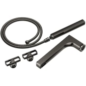 Brizo Kintsu Two Handle Tub Filler Trim Kit with Hand Shower and Knob Handles - Less Body Assembly and Union Brilliance Black Onyx