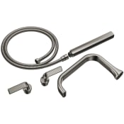 Brizo Allaria Two Handle Tub Filler Trim Kit with Hand Shower and Twist Handles - Less Body Assembly and Union Brilliance Black Onyx