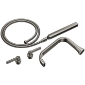 Brizo Allaria Two Handle Tub Filler Trim Kit with Hand Shower and Lever Handles - Less Body Assembly and Union Brilliance Black Onyx