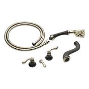 Brizo Charlotte Two Handle Tub Filler Trim Kit with Hand Shower - Less Body Assembly and Union Cocoa Bronze and Polished Nickel