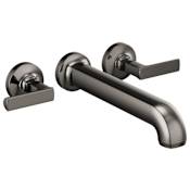 Brizo Kintsu Two Handle Wall Mounted Tub Filler - Less Handles and Rough In Brilliance Black Onyx