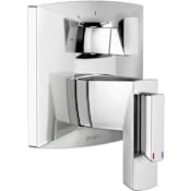 Brizo Vettis Thermostatic Valve Trim with Integrated Volume Control and 3 Function Diverter for Two Shower Applications - Less Rough-In Chrome