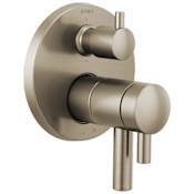 Brizo Odin Thermostatic Valve Trim with Integrated Volume Control and 6 Function Diverter for Three Shower Applications - Less Rough-In Brushed Nickel