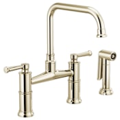 Brizo Artesso Bridge Kitchen Faucet with Side Spray - Limited Lifetime Warranty Brilliance Polished Nickel