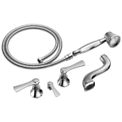 Brizo Rook Two Handle Tub Filler Trim Kit with Hand Shower - Less Body Assembly and Union Chrome