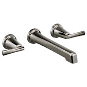 Brizo Levoir 1.2 GPM Widespread Wall Mounted Bathroom Faucet Less Handles and Drain Assembly - Limited Lifetime Warranty Brilliance Black Onyx